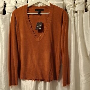 Forever 21 Rust V-Neck Sweater Lg